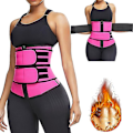 Miniatyrbillede 2 af 5: Taljetræner Bælte Kvinder Sauna Dragt Sved Wrap Træner Slankende Cincher Body Shaper Rose Red L