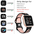 Miniatyrbild 5 av 5: Dubbelfärgad mjuk silikonarmband för Fitbit Versa 2/Versa