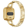 Miniatyrbild 4 av 5: X-formad watch i solid rostfritt stål med diamanter för Fitbit Versa Lite Gold