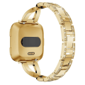 Miniatyrbillede 4 af 5: X-formet diamantbesat urbånd i massivt rustfrit stål til Fitbit Versa Lite Gold