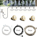 Miniatyrbilde 3 av 4: Utendørs misting System Kit Sprinkler Messing Munnstykke Vannkjøling Tåke Hage Black 9m