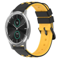 Miniatyrbilde 1 av 5: For Garminmove Luxe 20 mm tofarget porøst silikonklokkerem Black-Yellow