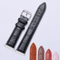 Miniatyrbilde 2 av 5: For Fitbit Versa 3 / Sense Universal Crocodile Texture klokkerem i ekte skinn Black