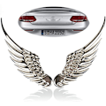 Miniatyrbillede 1 af 5: PCS Bil 3D Engelvinger Badge Dekaler. Stor Metal Stereo Vinger