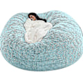 Miniatyrbillede 3 af 4: Lazy Sofa Bean Bag Kunstig Pels Bean Bag Bean Sofa sky blue 150cm*75cm