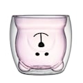 Miniatyrbillede 1 af 2: Tegneserie Bjørn Kop Dobbelt Lag Transparent Glas Kopper Kaffe Krus Par Gaver Purple