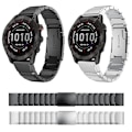 Miniatyrbillede 3 af 5: Til Garmin Fenix ​​7 Sapphire Solar 22mm Tortoise Shell rustfrit stål urbånd Sliver