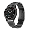 Miniatyrbillede 1 af 5: Til Garmin Fenix ​​6 Sapphire Gps 22mm Tortoise Shell rustfrit stål urbånd Black
