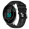 Miniatyrbillede 1 af 5: Til Garmin Forerunner 158 20mm ensfarvet blød silikone urrem Black