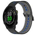 Miniatyrbillede 1 af 5: Til Garmin Forerunner 158 20mm Tricolor åndbart silikone urbånd Black-Grey-Blue