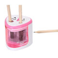 Miniatyrbillede 4 af 5: Automatisk tegneblyantspidser Pen Sharpener To-huls elektrisk switch blyantspidser Stationery Home Office Skoleartikler Silver
