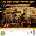 Miniatyrbilde 2 av 5: Julelys 800LED 80 meter Plug-in, IP67 Vanntett Grønn Ledning Utendørs Trelys med Fjernkontroll, 8 Moduser og Timere Juletrelys for