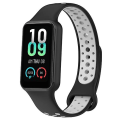 Miniatyrbillede 1 af 5: Til Amazfit Band 7 Loop To-farvet åndbart silikone urbånd Black-Grey