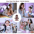 Miniatyrbilde 2 av 4: Bluetooth-hodetelefoner, True Wireless-hodetelefoner med LED-lys, trådløse hodetelefoner for barn med mikrofon, lilla