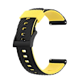 Miniatyrbilde 1 av 4: For Suunto 7 24 mm tofarget silikonklokkerem Black Yellow