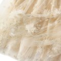 Miniatyrbild 5 av 5: Lång Tutu-kjol i tyll för kvinnor 3d-blombroderi Enfärgad midi- mesh med hög midja Beige
