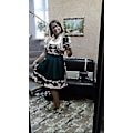 Miniatyrbillede 5 af 5: Høj kvalitet traditionel tysk ternet Dirndl kjole Oktoberfest kostume outfit til voksne kvinder Halloween Fancy Party Style4 M