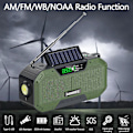 Miniatyrbilde 1 av 5: Grønn nødradio 5000mah Solar Håndsveiv Bærbar Am/fm/noaa Sos Radio Med lommelykt amp;leselampe Mobillader Green