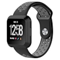 Miniatyrbilde 4 av 5: For Fitbit Versa tofarget silikonklokkerem Black - Grey