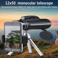 Miniatyrbillede 3 af 5: 120x100 monokulært teleskop med nattesyn, monokulært til voksne stjernekiggeri, bak4 bærbare højdrevne spotteskoper til fuglekiggeri, sort
