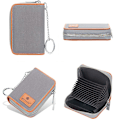Miniatyrbillede 4 af 4: Kreditkort Pung Lynlås Kort Etuier Holder Til Mænd Kvinder Rfid Blocking Key Chain Grey