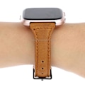 Miniatyrbillede 5 af 5: Til Fitbit Versa Crazy Horse Texture ægte læderurrem Light Brown