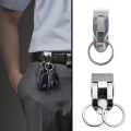 Miniatyrbillede 3 af 4: Rustfrit stål Nøglering Sikkerhed Clip On Heavy Duty Bælte Nøgle Clip Bælte Nøglering
