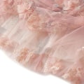 Pikkukuva 4 / 5: Naisten pitkä tyllihame 3d kukkakirjonta yksivärinen korkeavyötäröinen mesh -swing-hame Pink