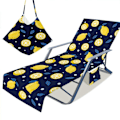Miniatyrbilde 1 av 3: Sommerstrandhåndkle Fashion Print Solbading Sling Stoltrekk med Lomme Lazy Lounger Stol Strandhåndkle 1