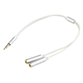 Miniatyrbillede 1 af 5: Lydkabel 3,5 mm interface Hurtig transmission Stabil output Stærkt signal Plug and Play 2 i 1 lydsplitteradapter Hjem forsyning Silver Gray
