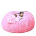 Miniatyrbillede 1 af 3: Lazy Sofa Bean Bag Kunstig Pels Bean Bag Bean Sofa pink 150cm*75cm