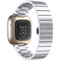 Miniatyrbild 4 av 5: För Fitbit Versa 4 / Sense 2 Universal Butterfly Buckle Metal Watch Band Silver