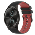 Miniatyrbilde 1 av 5: For Garmin Garminmove Style 20 mm rutete tofarget silikonklokkerem Black-Red