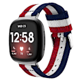 Pikkukuva 1 / 5: Fitbit Versa 4 / Sense 2 Universal Stripe Nylon watch Blue White Red