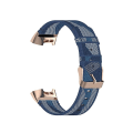 Pikkukuva 4 / 5: Fitbit Charge 4 / Charge 3 Se ruostumattomasta teräksestä valmistettu pää, nylon Denim vaihtohihnan kellohihna Blue Stripe