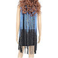 Miniatyrbilde 3 av 5: Kvinners O-hals Sequin Frynser Flapper Dansekjole Latin Salsa Ballroom Kostyme Gatsby Cocktailkjole Apricot