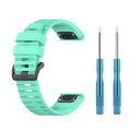 Miniatyrbillede 1 af 5: Til Garmin Fenix ​​7x 26 mm ensfarvet silikone Quick Release Urrem Lake Blue