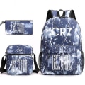 Pikkukuva 1 / 5: Muoti Cr7 3kpl Setit Reppu Mochila Uusi Opiskelija Kapasiteetti Koululaukut Kirjalaukku Matkalaukku 8 3Pcs Set