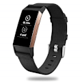 Miniatyrbilde 1 av 2: For Fitbit Charge 3 Klokke Nylon Canvas Strap Plastkobling Lengde: 21 cm Black