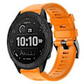 Miniatyrbilde 1 av 5: For Garmin Tactix Delta metallspenne ensfarget silikonklokkerem Orange