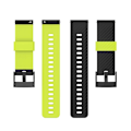 Miniatyrbilde 2 av 5: For Suunto 7 24 mm tofarget silikonklokkerem Black Lime Green