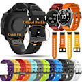 Miniatyrbilde 2 av 5: 22mm Hurtigutløsing Myk Silikon Smartklokke Rem Stropp Erstatning Kompatibel Garmin Fenix 7x 6x 6 5x Plus Army Green