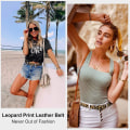 Miniatyrbillede 4 af 4: Leopardprint læderbælte til kvinder Jeans Bukser Taljebælte til kjoler