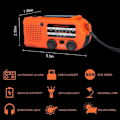 Miniatyrbillede 4 af 6: Solar Emergency Hand Crank Radio 5000mAh, med læselampe, LED lommelygte, SOS Alarm