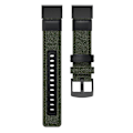 Miniatyrbillede 5 af 5: Lærreds- og læderurrem til Garmin Fenix5x Plus Fenix3, håndledsrem Størrelse: 150+110 mm Army Green