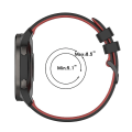 Miniatyrbillede 5 af 5: Til Garmin Approach S40 20 mm ternet tofarvet silikoneurrem Black-Red