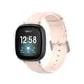 För Fitbit Versa 4 / Sense 2 watch i äkta läder Light Pink