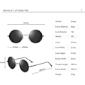 Pikkukuva 4 / 5: Vintage Pyöreä John Lennon Polarisoidut aurinkolasit Miesten Naisten Circle Hippie Aurinkolasit Black Lens-matte Black Frame