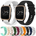 Miniatyrbild 3 av 5: För Garmin Venu Sq 20 mm Wavy Dot Pattern Solid Color Silikon Watch Band White