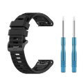 Miniatyrbilde 1 av 5: For Garmin Fenix ​​7 / Epix 22 mm ensfarget silikon hurtigutløser klokkerem Black